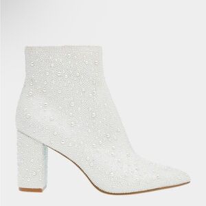 Betsey Johnson CADY IVORY Pearl Booties size 8